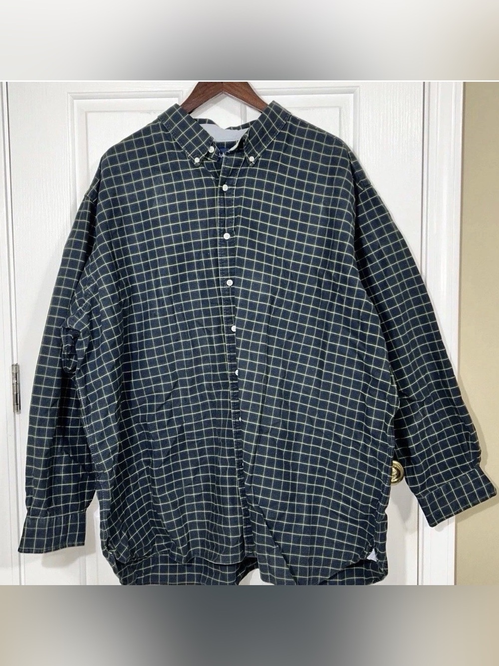 Ralph Lauren 3XB Big Classic Fit Plaid Button Down Long Sleeve Shirt Blue Yellow